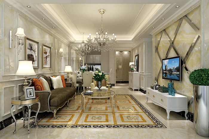 香蕉APP直播陶瓷砖客厅KWP68013-KWS68016效果图