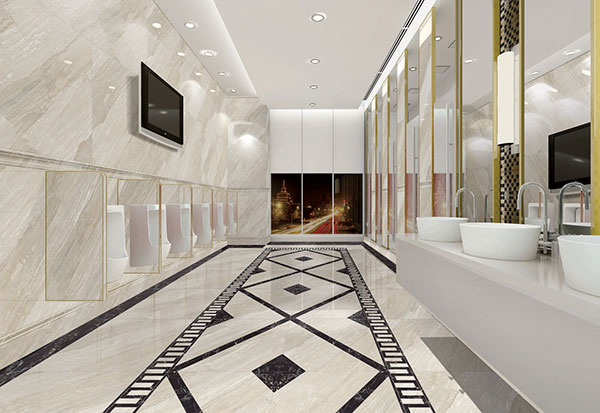 香蕉APP直播陶全抛釉瓷砖天堡石KYS8062高档洗手间效果图