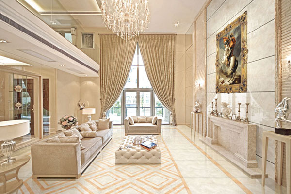 香蕉APP直播陶抛光砖系列KGD0851+KGD0853地面铺贴效果图