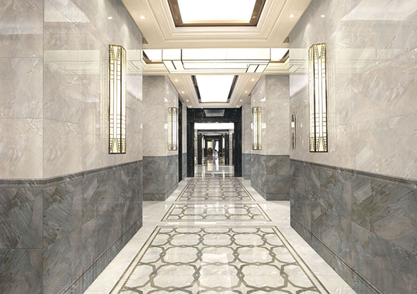 香蕉APP直播陶全抛釉瓷砖：格兰石KYP8067过道效果图