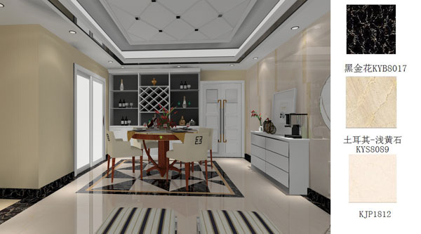 80、90后的年轻人，喜欢的是轻松，时尚的温馨小窝，这是一款迎合年轻人喜好的设计！整体色调是浅色系，营造温馨舒适的氛围。几何拼设的地面铺贴，让原本单色的地面多了些活力，给空间增加了些许的灵动。