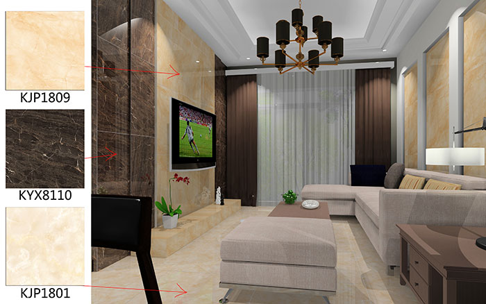 佛山美的花湾城日韩大香蕉黄色视频案例客厅效果图