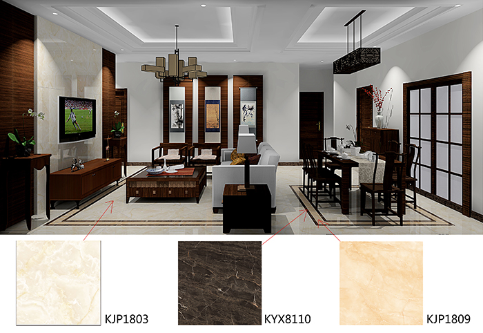 佛山美的花湾城日韩大香蕉黄色视频案例客厅效果图