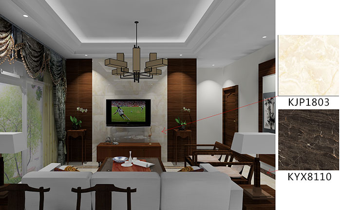 佛山美的花湾城日韩大香蕉黄色视频案例客厅效果图