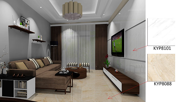 佛山美的花湾城日韩大香蕉黄色视频案例客厅效果图