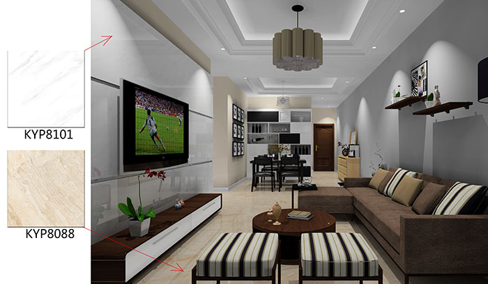 佛山美的花湾城日韩大香蕉黄色视频案例客厅效果图