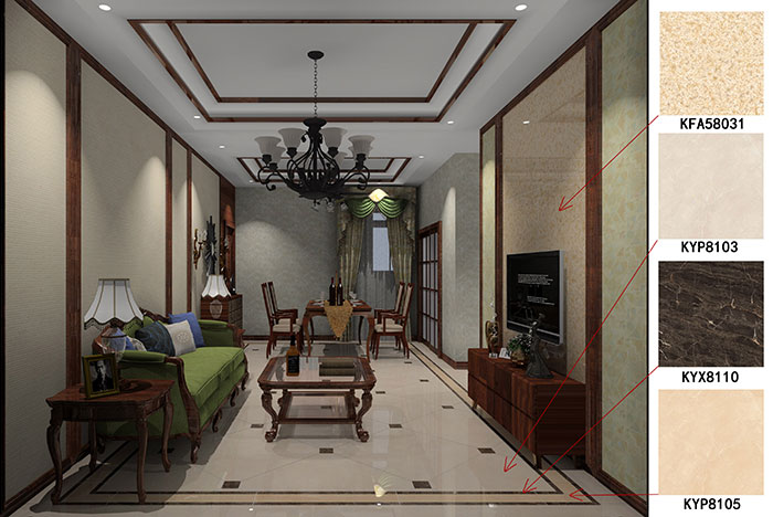 大沥碧桂园·华府日韩大香蕉黄色视频案例客餐厅效果图